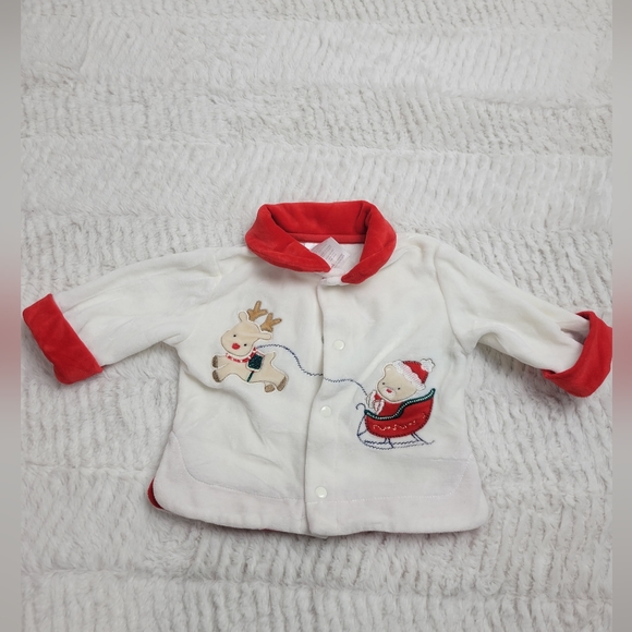 Infant Christmas velour outfit - Picture 5 of 11